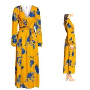Chelsea28 Floral Print Faux Wrap Maxi Dress